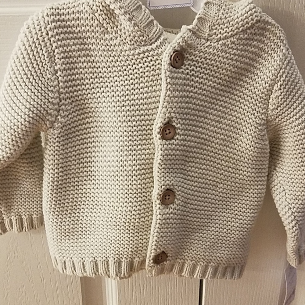 Carter's Button Sweater Hoodie with Bear Ears